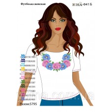 Жіноча футболка для вишивки бісером або нитками "Квіти 3"